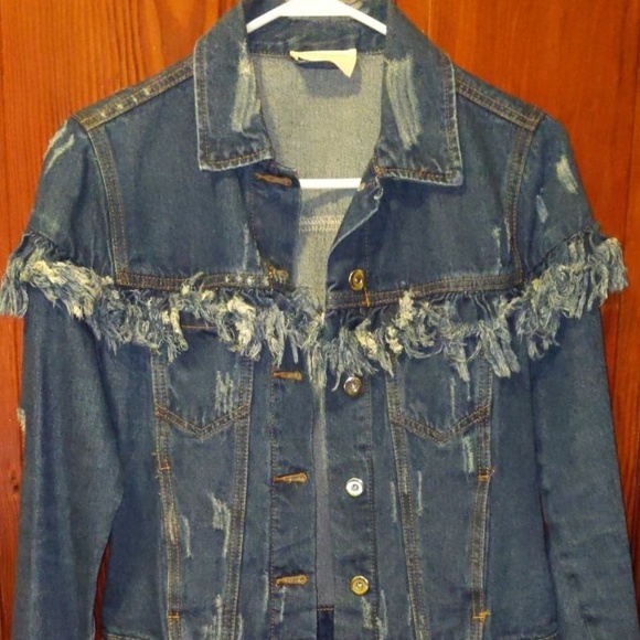 Vestique distressed denim jacket - Picture 1 of 2
